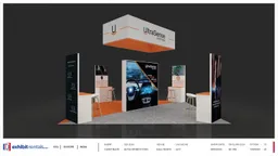 20x20 Isla booth design by Exhibit-Rentals